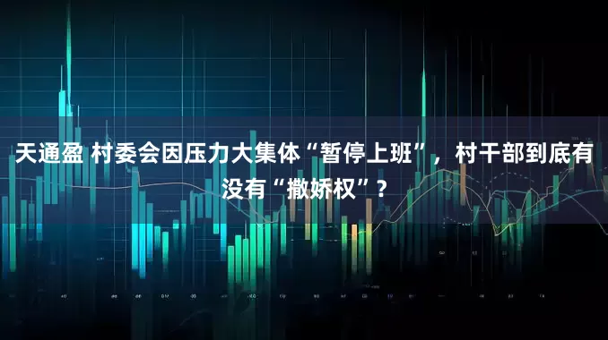 天通盈 村委会因压力大集体“暂停上班”，村干部到底有没有“撒娇权”？